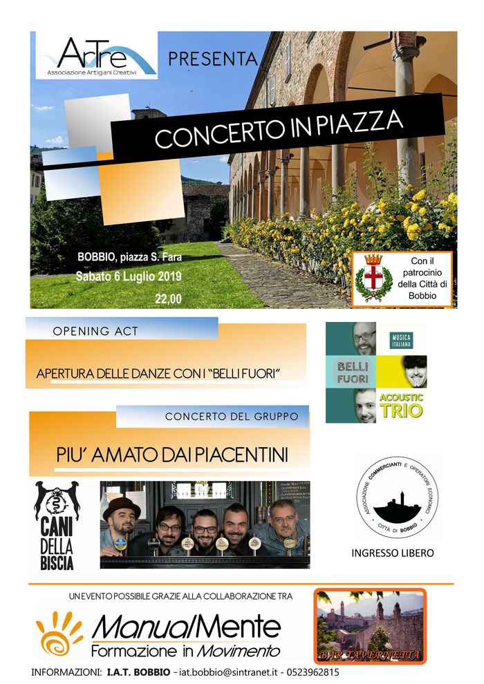 bobbio-6-luglio-2019-concerto-in-piazza-santa-fara-con-i-cani-della-biscia-e-i-belli-fuori-dalle-ore-22-00 A Bobbio in Piazza