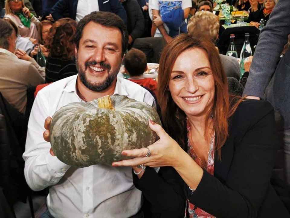 Matteo Salvini a Piacenza alla festa della zucca piacentina