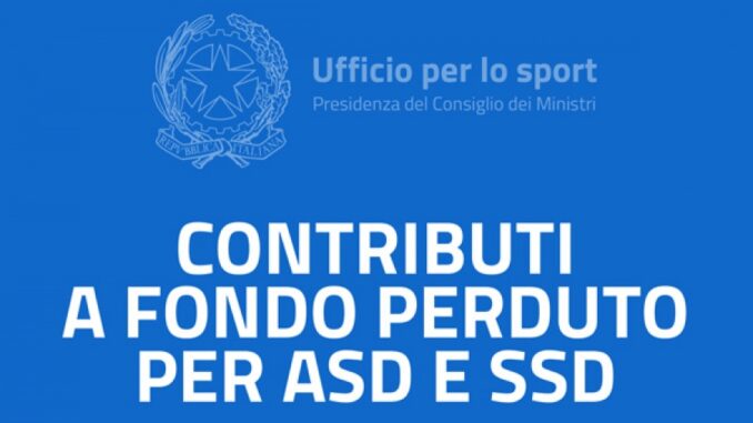 Contributi a fondo perduto per ASD/SSD. DPCM 9 novembre 2020 Contributi a fondo perduto per ASD/SSD. DPCM 9 novembre 2020