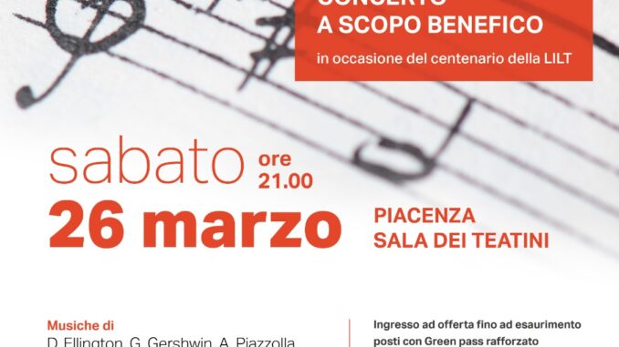 Concerto per celebrare i 100 di Lilt il 26 marzo, il maestro Calori: “La musica come messaggio di Pace” - AUDIO centenario di Lilt