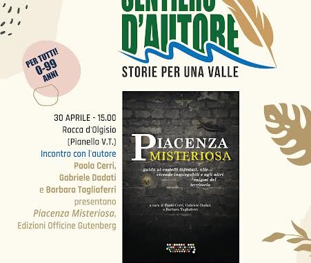 Progetti "Val Tidone Lentamente" e "Sentiero d'Autore" il 30 aprile