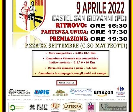 Castello Run, la seconda edizione sabato 9 aprile Castello Run, la seconda edizione sabato 9 aprile