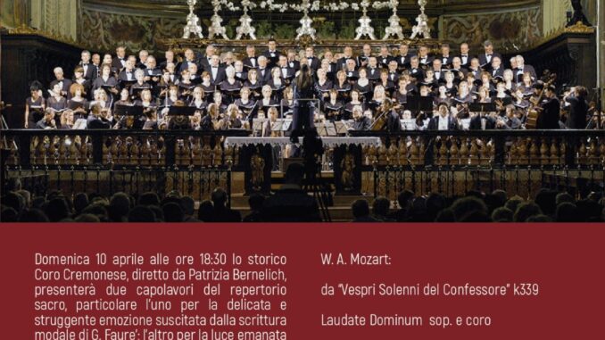 Luce Diffusa, alla Chiesa di San Rocco il 10 aprile esibizione dello storico Coro Cremonese