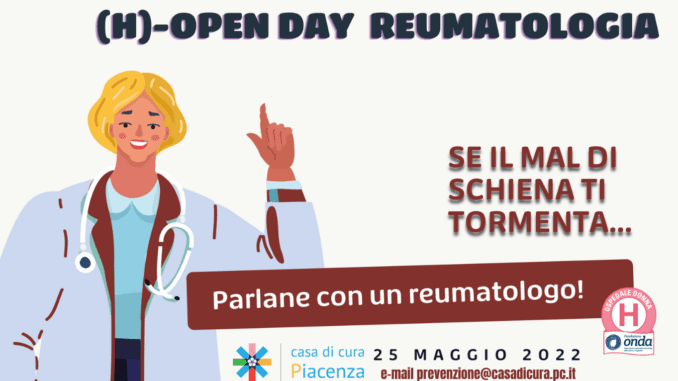 Seconda edizione dell’Open Day di Reumatologia: consulenze gratuite a Piacenza il 25 maggio