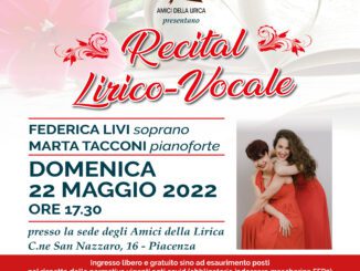Recital lirico-vocale del duo Livi - Tacconi il 22 maggio con Gli Amici della Lirica