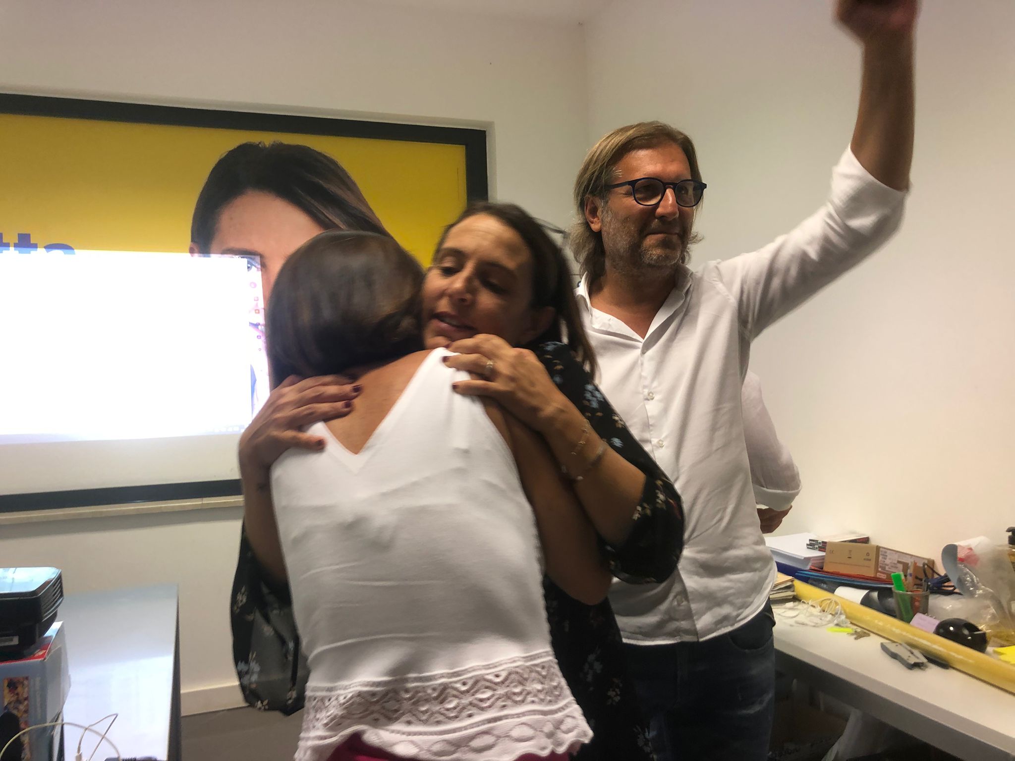 Katia Tarasconi con la mamma e il compagno