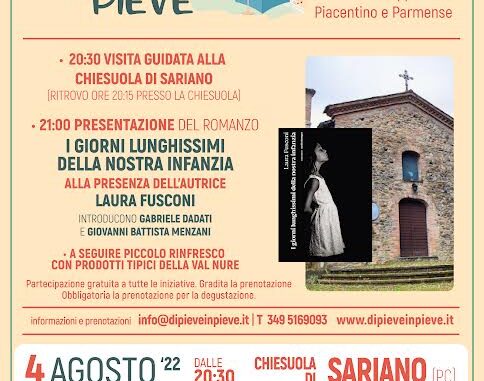 Di Pieve in Pieve, il 4 agosto a Gropparello (PC) una serata di arte, letteratura e gusto