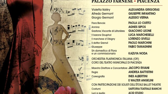 "La Traviata" di Verdi il 10 settembre a Palazzo Farnese con l'associazione Amici della Lirica