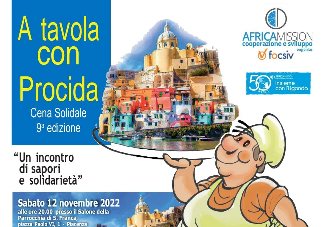 A tavola con Procida, cena solidale il 12 novembre a favore delle attività di Africa Mission: prenotazioni fino all'8 novembre