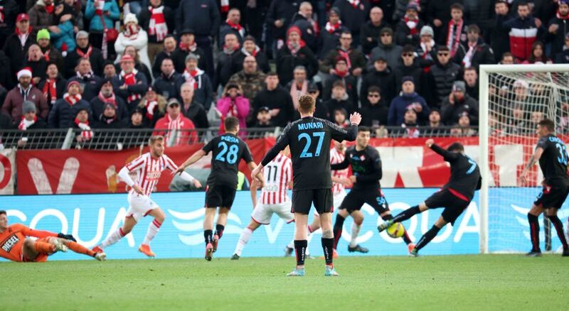 Uno scatto del match con il Vicenza