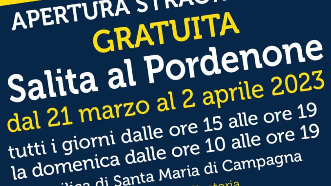 Salita al Pordenone apertura