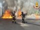 Furgoncino in fiamme Sordello Gragnano