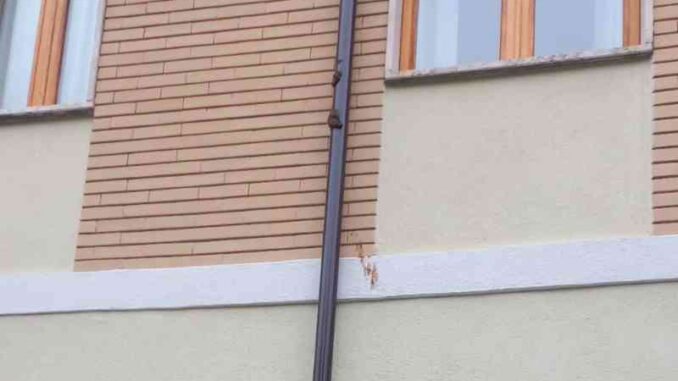 condominio di via Manfredi imbrattato di feci