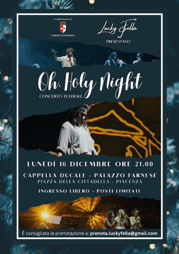 Concerto teatrale "Oh Holy Night", il 16 dicembre a Palazzo Farnese