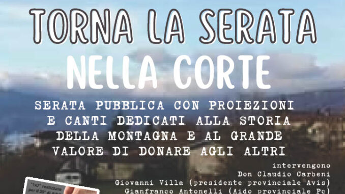 Serata in Corte il 15 agosto a Groppallo
