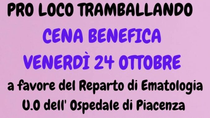 Cena benefica con Tramballando il 24 Ottobre