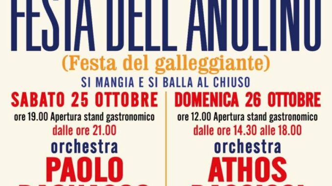 Festa dell’Anolino il 25 e 26 ottobre a Trevozzo