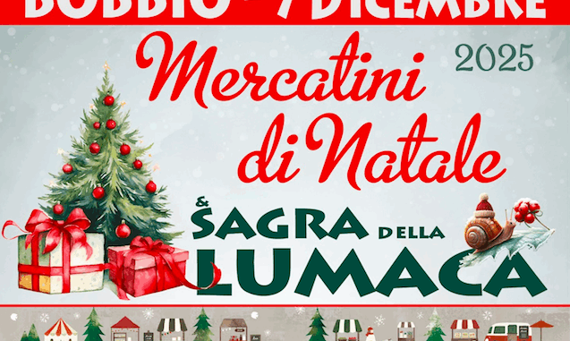 A Bobbio i Mercatini di Natale domenica 7 dicembre