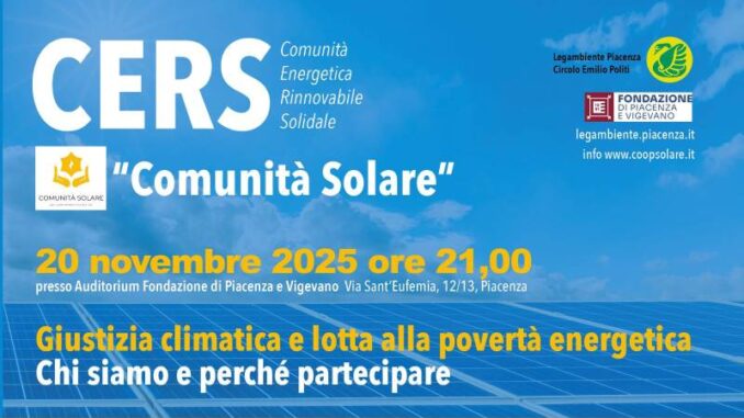Lotta alla povertà energetica: Legambiente Piacenza