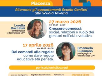 Crescere Connessi, incontro alla Scuola Genitori di Piacenza con Lorella Boccalini il 27 marzo