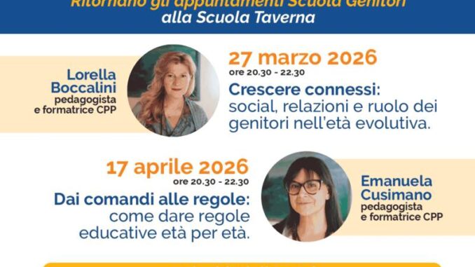 Crescere Connessi, incontro alla Scuola Genitori di Piacenza con Lorella Boccalini il 27 marzo