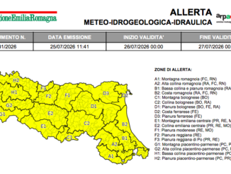 Allerta Meteo Gialla per temporali anche nel piacentino per il 26 luglio