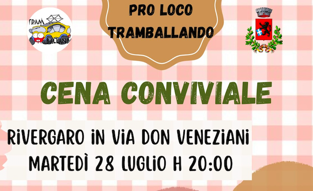 Cena Conviviale a Rivergaro il 28 luglio 2026