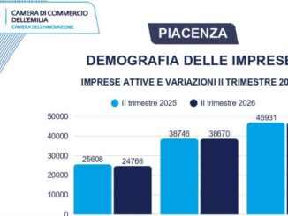 calo per il numero delle imprese attive a Piacenza