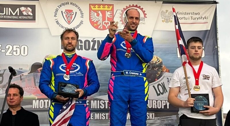 Europeo 2026 in Polonia, doppietta dei fratelli Cremona della Motonautica San Nazzaro. Massimiliano vince il titolo nella F250: "Altra stagione da incorniciare"