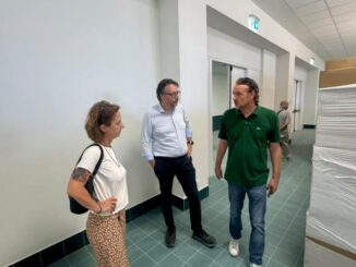 Ex Manifattura Tabacchi, sopralluogo nel cantiere della nuova scuola: "Proseguono le ultime attività in vista del nuovo anno scolastico"