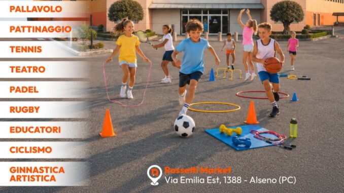 "Gioca, prova, divertiti!", sabato 29 agosto sport e attività per bambini nel piazzale di Rossetti Market