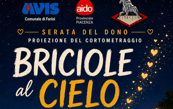 Proiezione di "Briciole al cielo" il 15 agosto 2026 a Groppallo