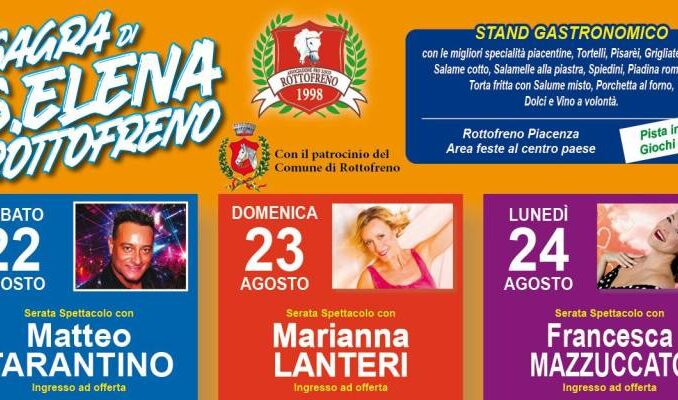 Rottofreno celebra Sant’Elena, dal 22 al 24 agosto