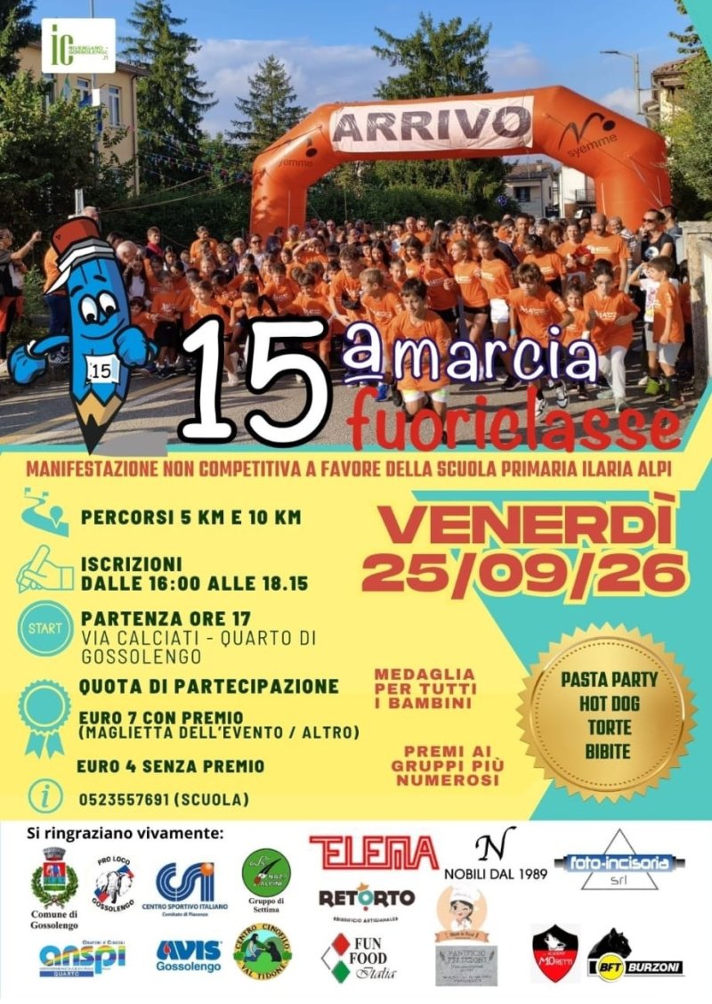 A Quarto torna la Marcia Fuoriclasse della scuola primaria Ilaria Alpi, appuntamento il 25 settembre