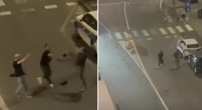 Calci e pugni in mezzo alla strada, rissa in viale Dante VIDEO