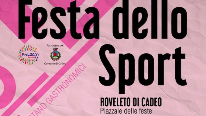 Festa dello Sport 2026 a Roveleto di Cadeo dall’11 al 13 settembre