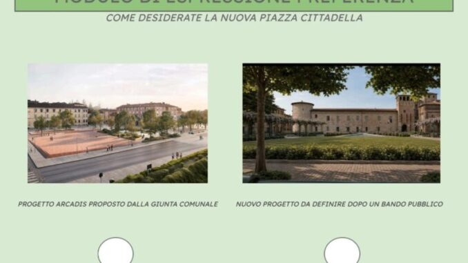Piazza Cittadella, al via la "consultazione popolare autogestita" per scegliere l'alternativa al progetto Arcadis