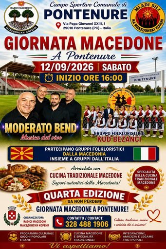 Pontenure, musica e tradizioni il 12 settembre per la quarta Giornata Macedone