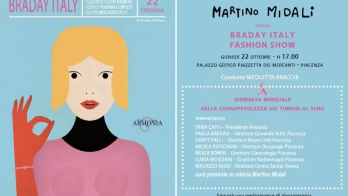 Brad Day Italy, a Piacenza moda e prevenzione contro il tumore al seno: appuntamento il 22 ottobre
