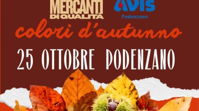 Colori d’Autunno a Podenzano, il 25 ottobre tornano la castagnata e i Mercanti di Qualità