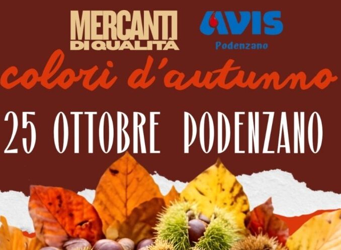 Colori d’Autunno a Podenzano, il 25 ottobre tornano la castagnata e i Mercanti di Qualità