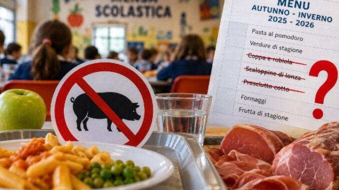 Mense scolastiche senza carne di maiale, Futuro Nazionale: "Il Comune renda note le motivazioni di questa scelta"