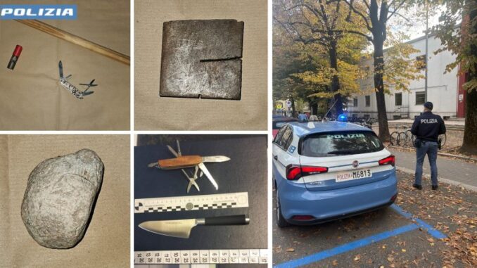 Ragazzini trovati con coltelli, pietre e bastoni: in pochi giorni quattro minorenni denunciati, sanzionati i genitori