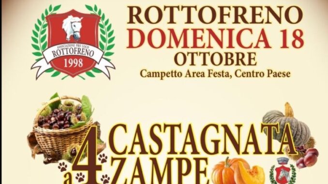 Rottofreno, arriva la “Castagnata a 4 zampe”, il 18 ottobre festa tra castagne, specialità piacentine e musica