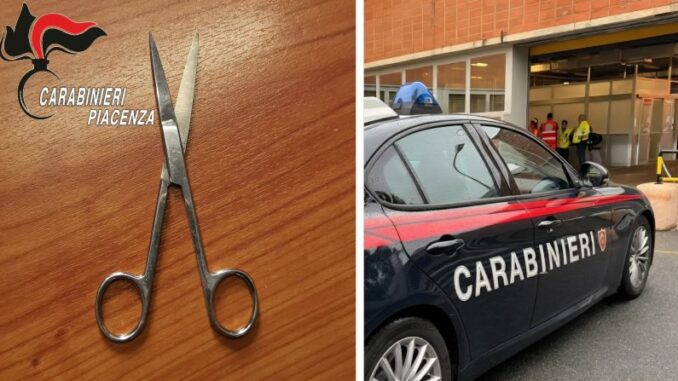Ubriaco dà in escandescenze al pronto soccorso, intervengono i carabinieri: nello zaino aveva un paio di forbici